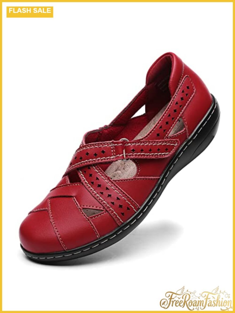 Genuine Leather Slip-On Loafer Cute Closed Toe Flat Work Walking Shoe